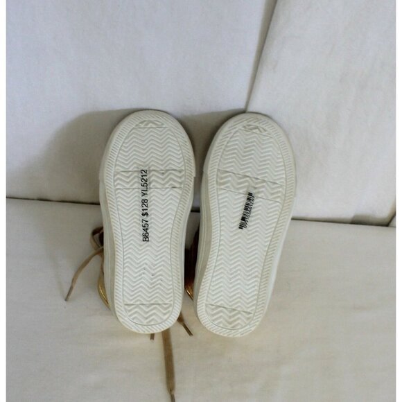 J CREW CREWCUTS GIRLS' MIRROR METALLIC HIGH-TOP SNEAKERS GOLD SIZE K9 Defect - Picture 5 of 7